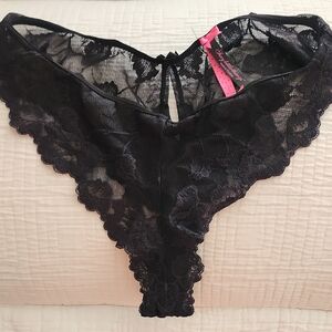 Victoria's Secret Black Lace Key Hole Panties